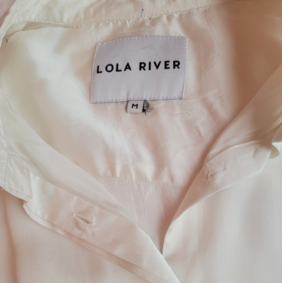 NWOT Silky Ivory Colored Blouse Size M - Picture 4 of 4